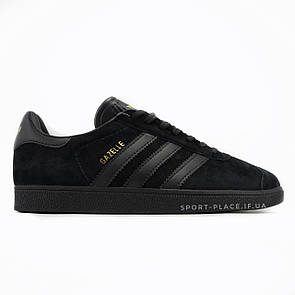 Чоловічі кросівки Adidas Gazelle full black (Адідас Газель/Газелі) чорні