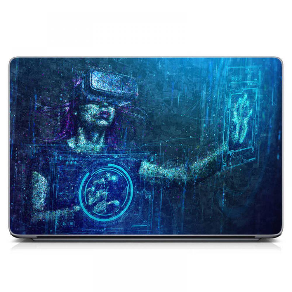 Вінілова наклейка на ноутбуки 15.6"-13.3" 380x250 мм Віртуальна реальність Матова, наклейки плівки захисні
