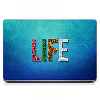 Виниловая наклейка на ноутбук 15.6"-13.3" Life Матовая, виниловые наклейки на ноутбук 380х250 мм