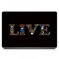 Наклейка для ноутбука защитная 15.6"-13.3" 380x250 мм Red Live Матовая, прикольные подарки парню, девушке