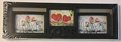 Рамка колаж на 3 фото Love, чорна.