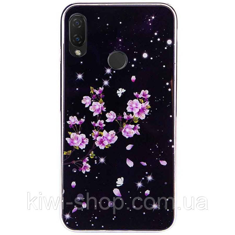 TPU+Glass чохол Fantasy для Xiaomi Redmi 7 — з глянсовими торцями — цвітіння