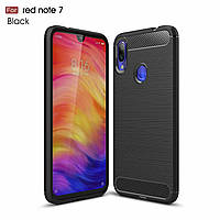 TPU чехол противоударный Slim Series для Xiaomi Redmi Note 7 / Note 7 Pro / Note 7s - черный карбон