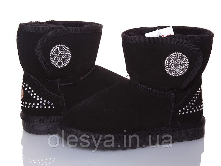 Дитячі супер теплі Уги для дівчаток Розміри 35-37 чорні, фото 1