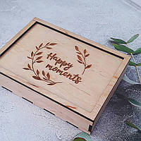 Подарункова коробка пенал щасливі моменти без фарбування