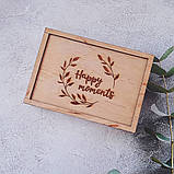 Подарункова коробка пенал щасливі моменти без фарбування, фото 2