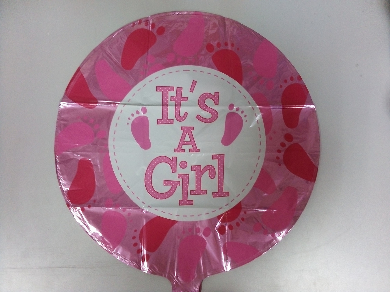 Повітряний фольгований куля круглий рожевий, блакитний, з написами., фото 1