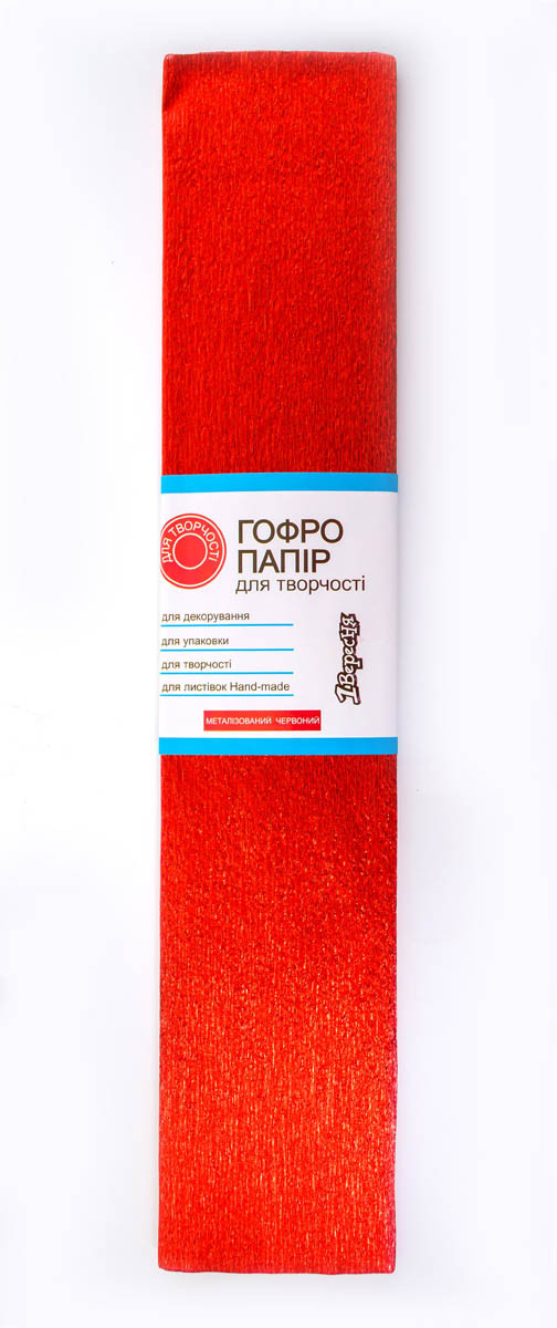 Папір гофр. метал. черв. 20% (50см*200см)