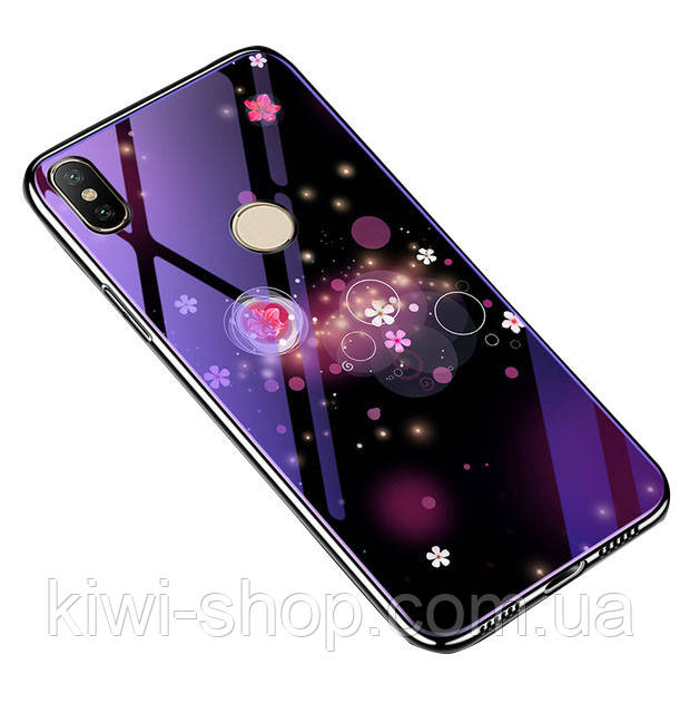 TPU+Glass чохол Fantasy для Xiaomi Redmione 5/ note 5 pro — бульбашки та квіти