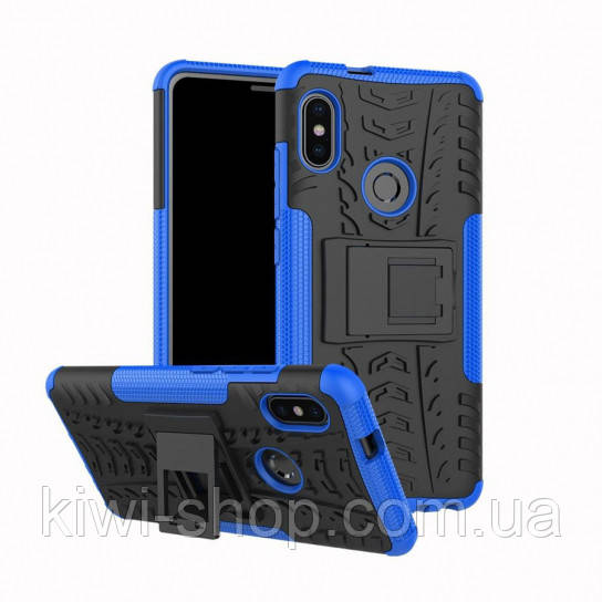 Протиударний двошаровий чохол Shield для Xiaomi Redmione 5/ note 5 pro з підставкою — синій