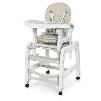 ДИТЯЧИЙ СТІЛЬЧИК ДЛЯ ГОДУВАННЯ з качалкою M 1563-11, шкіра, сірий.