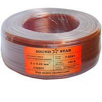Кабель акустический Sound Star 2х0,22мм.кв. (7х0,19) медный в прозрачном силиконе 100м