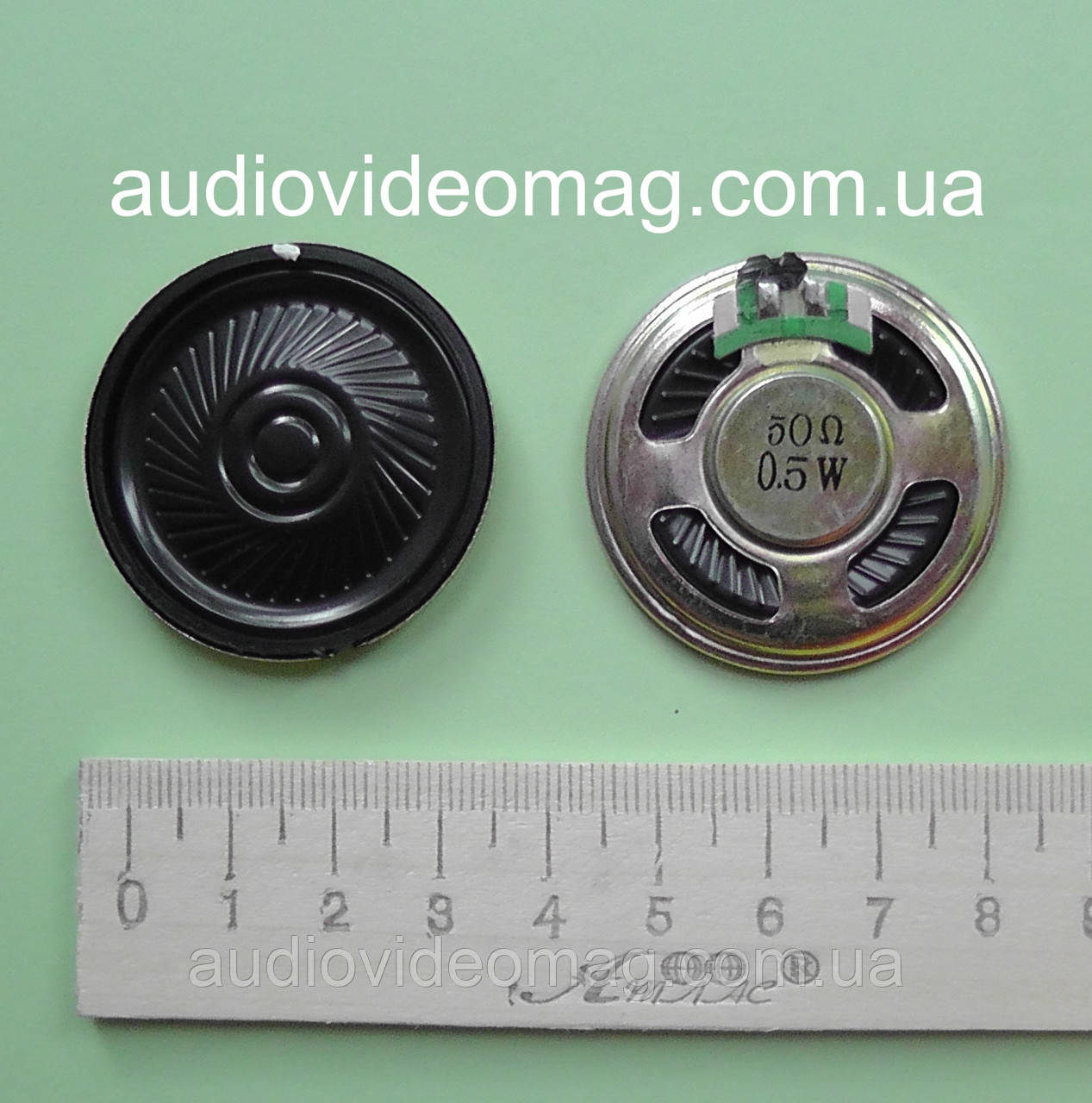 Динамік, опір 50 Ом, 0.5 Вт, діаметр 40 мм, металевий корпус, фото 1