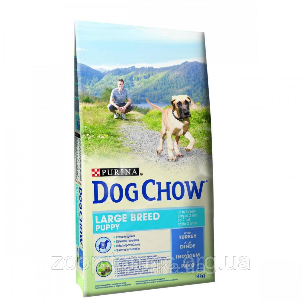 Dog Chow (Дог Чау) Puppy Large Breed Turkey Корм для цуценят великих порід з індичкою, 14 кг