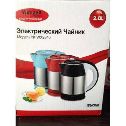 Електричний чайник WIMPEX WX 2840, 2 л, 1850 У чорний, фото 2