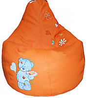 Кресло мешок груша sportkreslo Тедди Экокожа размер L 95*115см оранжевое