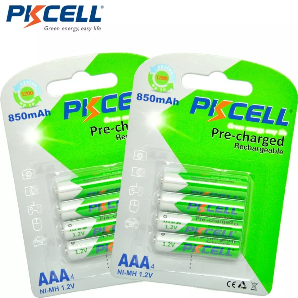 Акумулятори Pkcell Ni-Mh AAA 850 mAh оригінал 8 шт. блістер 4 шт. x 2 пачки