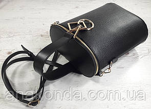 641 Натуральна шкіра Сумка жіноча чорна шкіряна Сумка-ведро bucketbag Сумка жіноча з натуральної шкіри, фото 3