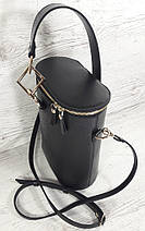 641 Натуральна шкіра Сумка жіноча чорна шкіряна Сумка-ведро bucketbag Сумка жіноча з натуральної шкіри, фото 5