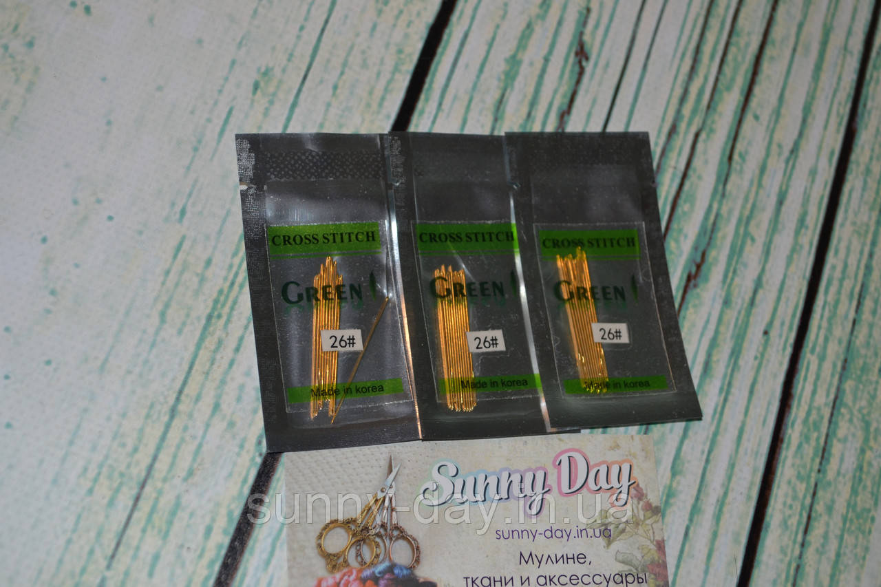 Голки гобеленові Green No24 (10 шт.) позолочені, фото 1