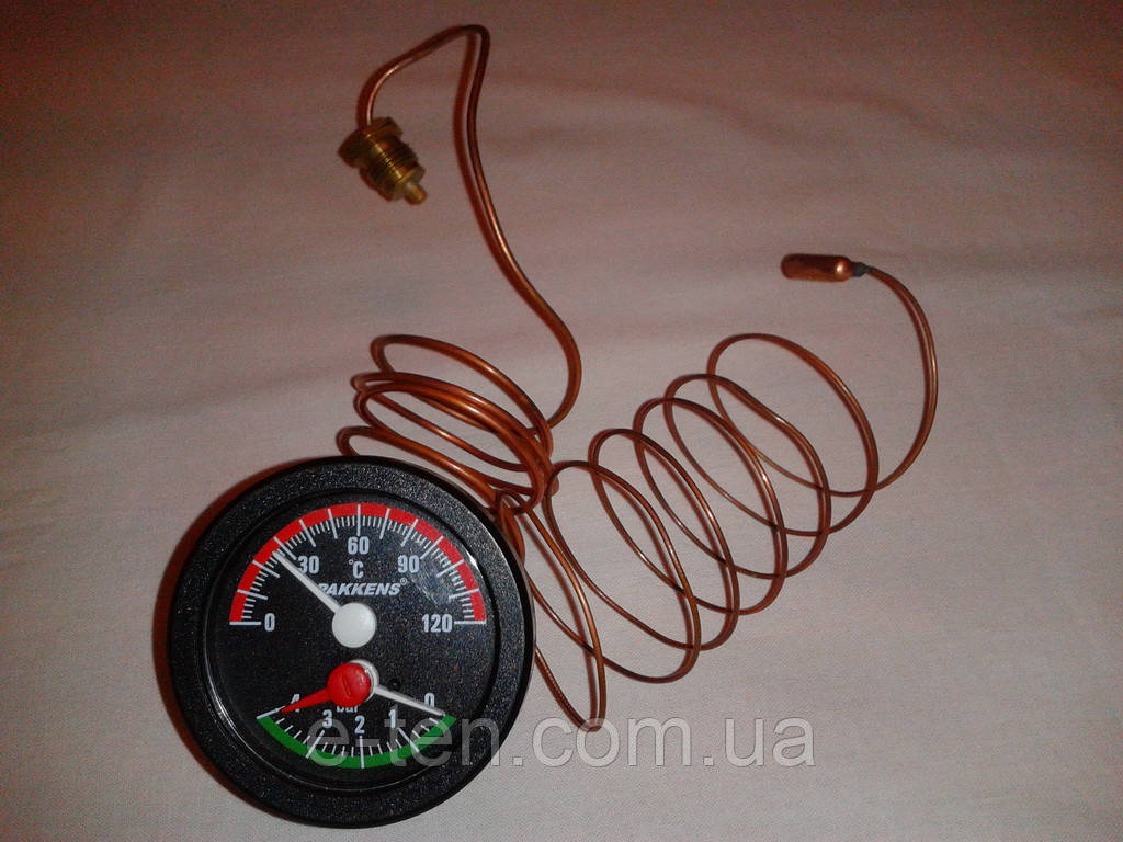 Термоанометр капілярний PAKKENS Ø 52 мм / 0-4 бари / Tmax = 120 °C / довжина капілярів L = 1 м Туреччина