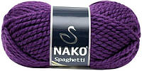 Пряжа Nako Spaghetti 11209 фиолетовый (нитки для вязания Нако Спагетти) 25% Шерсть, 75% Премиум акрил