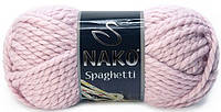 Пряжа Nako Spaghetti 10639 бледно-розовый (нитки для вязания Нако Спагетти) 25% Шерсть, 75% Премиум акрил
