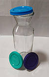 Графин декантер скляний 1 л з пластиковою фіолетовою кришкою для вина, води Uniglass Carafe Athos, фото 5