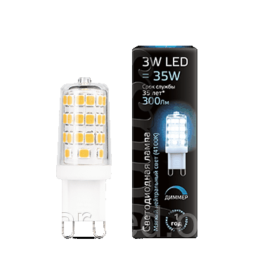 Лампа Gauss LED G9 AC185-265V 3W 4100K диммінгована (арт 107309203), фото 1