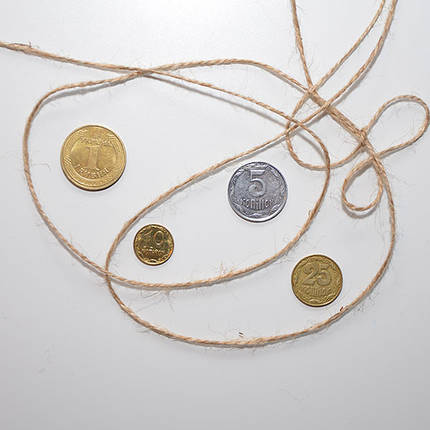 Шпагат джутовий 1 кг, 1.5 мм, 2 нитки, фото 3