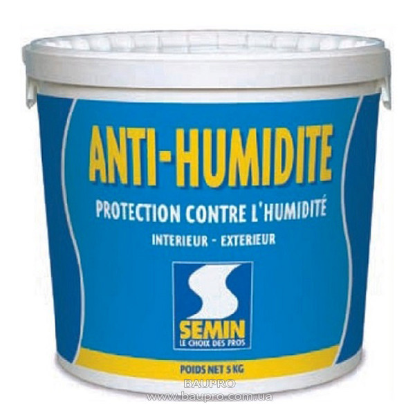 Ґрунтовка SEMIN ANTI-HUMIDITE від вологи та плісняви (біла), 5 кг