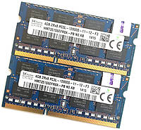 Оперативна пам'ять для ноутбука Hynix SODIMM DDR3L 8Gb (4Gb+4Gb) 1600MHz 12800s (HMT351S6EFR8A-PB N0 AA) Б/У
