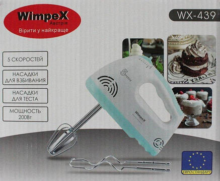 Міксер Wimpex WX-439 (5 швидкостей / 200W), фото 2