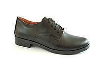 Шкіряні класичні жіночі туфлі на низькому підборі повсякденні зручні легкі модні молодіжні якісні чорні 37 розмір Prellesta 080