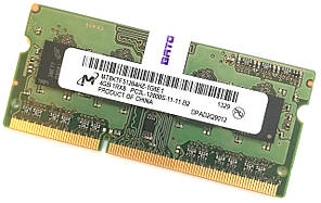 Оперативна пам'ять для ноутбука Micron DDR3L 4Gb 1600MHz PC3L-12800S CL11 (MT8KTF51264HZ-1G6E1) Б/В