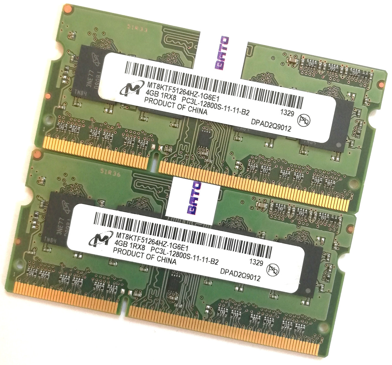 Оперативна пам'ять для ноутбука Micron DDR3L 8Gb (2x4Gb) 1600MHz PC3L-12800S CL11 (MT8KTF51264HZ-1G6E1) Б/В