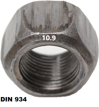 DIN 934 Гайка шестигранна Дрібна різьба Клас 10.9 (Розміри в ОПИСІ)