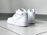 Жіночі кросівки Nike Air Force 1 Mid Leather White шкіряні 36-45рр . Живе фото (топ ААА+), фото 4