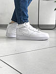 Жіночі кросівки Nike Air Force 1 Mid Leather White шкіряні 36-45рр . Живе фото (топ ААА+), фото 5