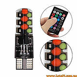 Автолампи габарити + стробоскоп з пультом ДК W5W T10 LED RGB CANBUS світлодіодні, фото 3
