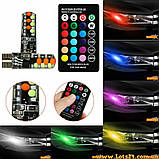 Автолампи габарити + стробоскоп з пультом ДК W5W T10 LED RGB CANBUS світлодіодні, фото 9