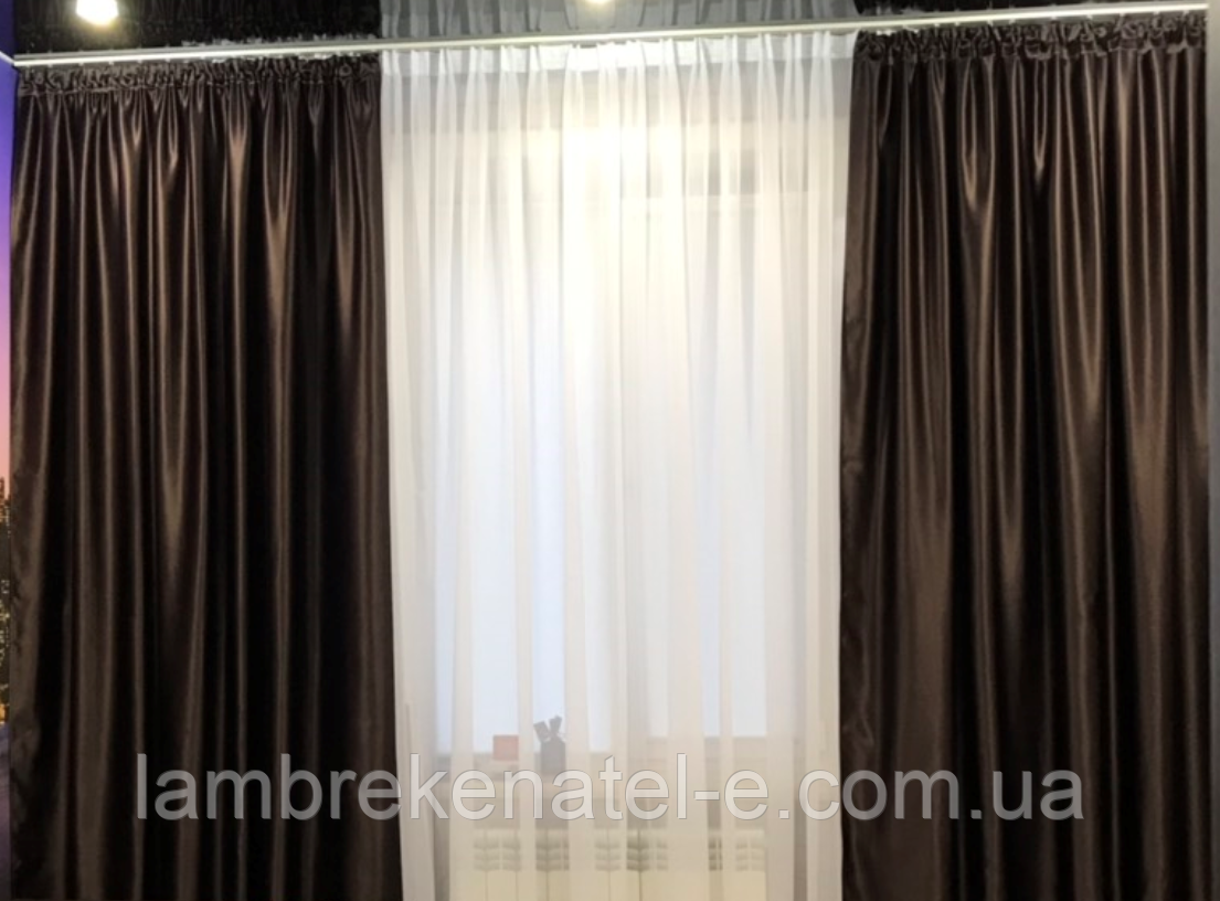 Готові штори комплект у вітальню і спальню, фото 1