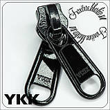 Бігунок No8RC YKK для спіральної блискавки на дві ручки чорнрго кольору, фото 5