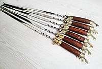 Подарочные шампура в чехле с бронзовыми ручками " Щуки "