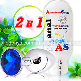 Анальна пробка + Смазка анальная с ароматом банана  - Еротичні іграшки