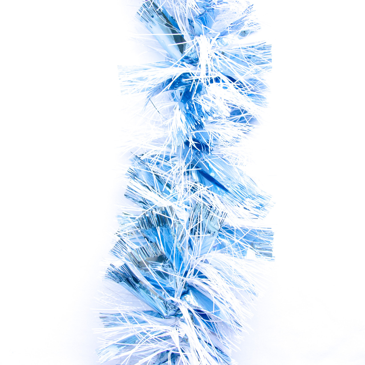 Новорічна прикраса - мішура, 200x12 см, ПВХ, біло-блакитна (ГЛ-120/2/1-1), фото 1