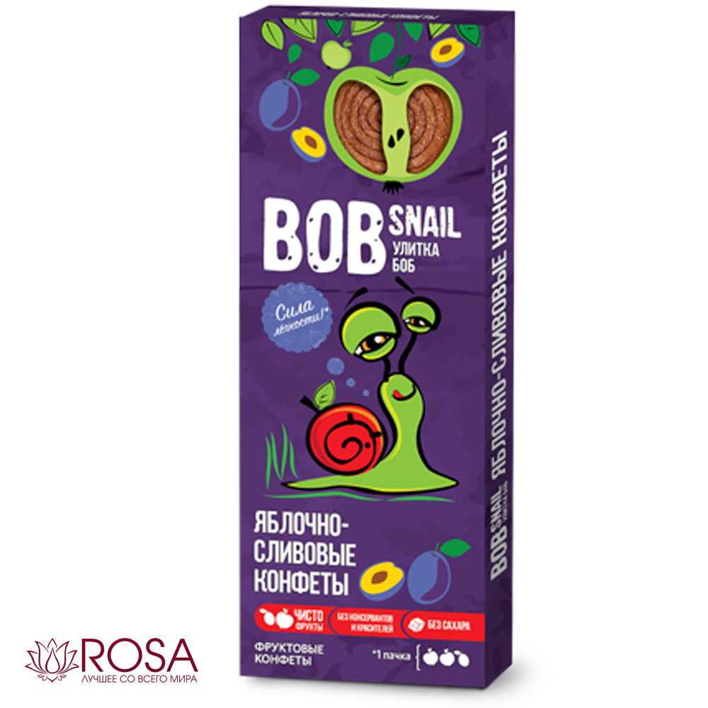 Натуральні цукерки Равлик Боб Яблуко-Слива, 30 грамів (ТМ Bob Snail, Україна)