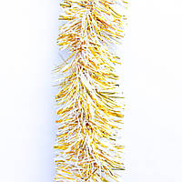 Новогоднее украшение - мишура, 200x5 см, ПВХ, золотисто-белый (ГПС-50/2-4)