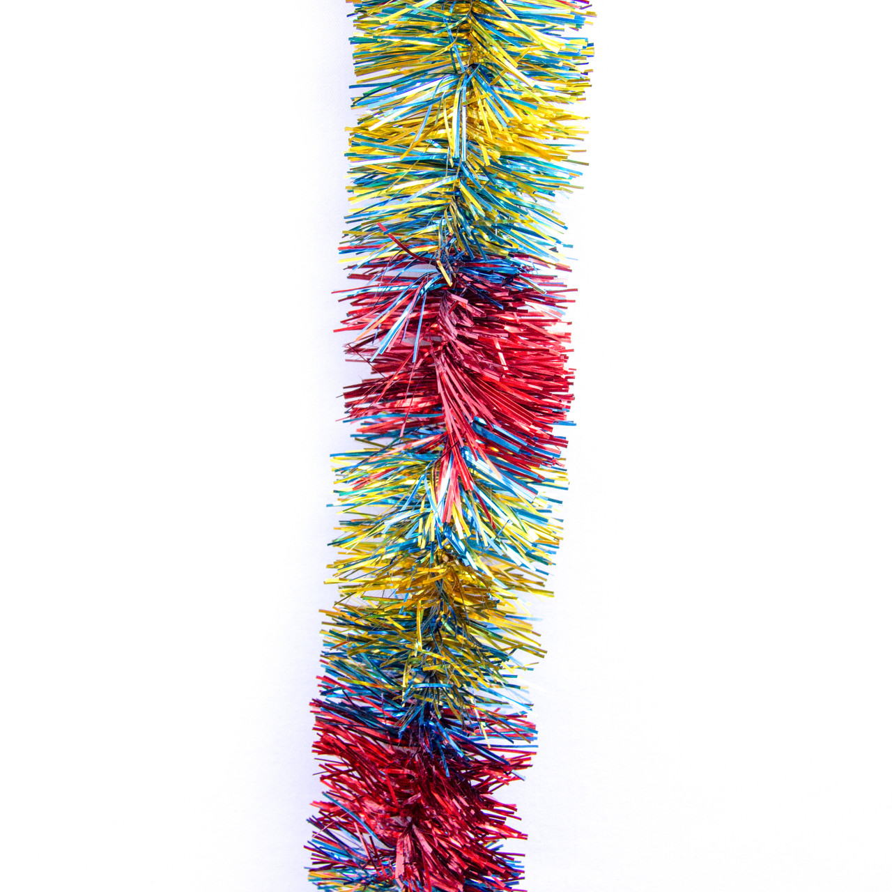 Новорічна прикраса - мішура, 200x5 см, ПВХ, золотисто-червоно-синя (ГР-50/2-1), фото 1