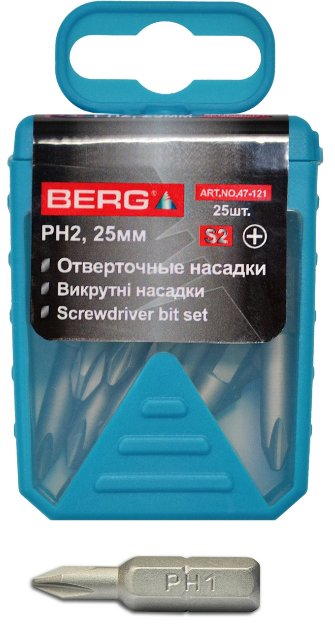 Насадки викруткове Berg PH 2 х 25 мм 25 шт (47-121)
